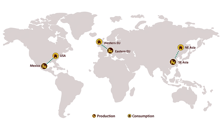 graphic illustrating nearshoring