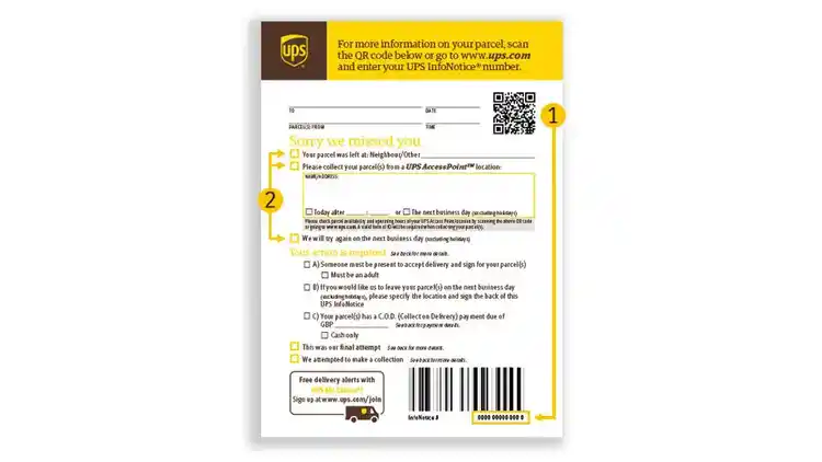 Delivery notice example