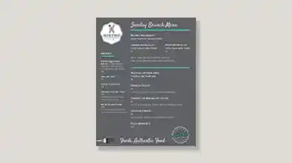 A sample of printable menus.