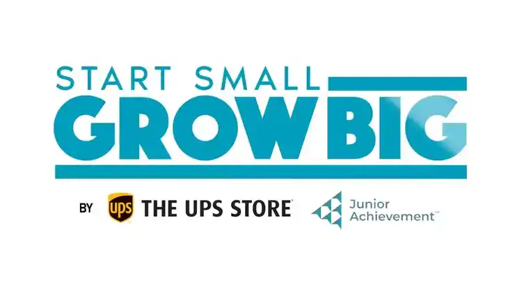 The &#39;Start Small, Grow Big&#39; logo, a program supported by The UPS Store.